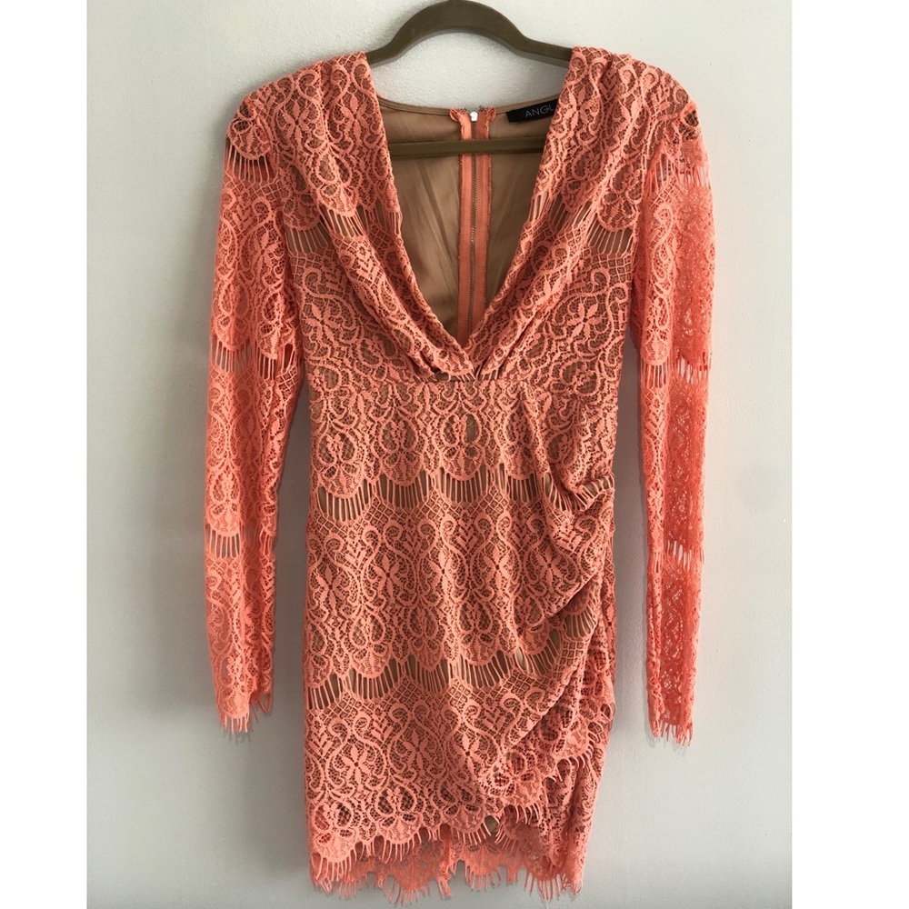 Coral Lace Mini Dress Size Small